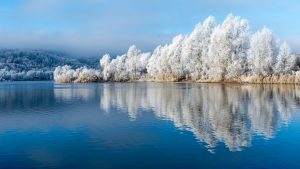 winter, lake, landscape