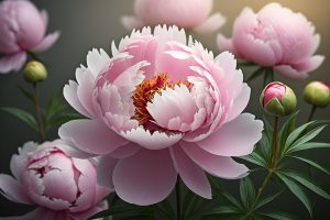 ai generated, peonies, pink