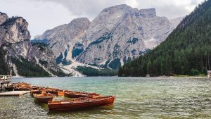 moutains, lake, boat